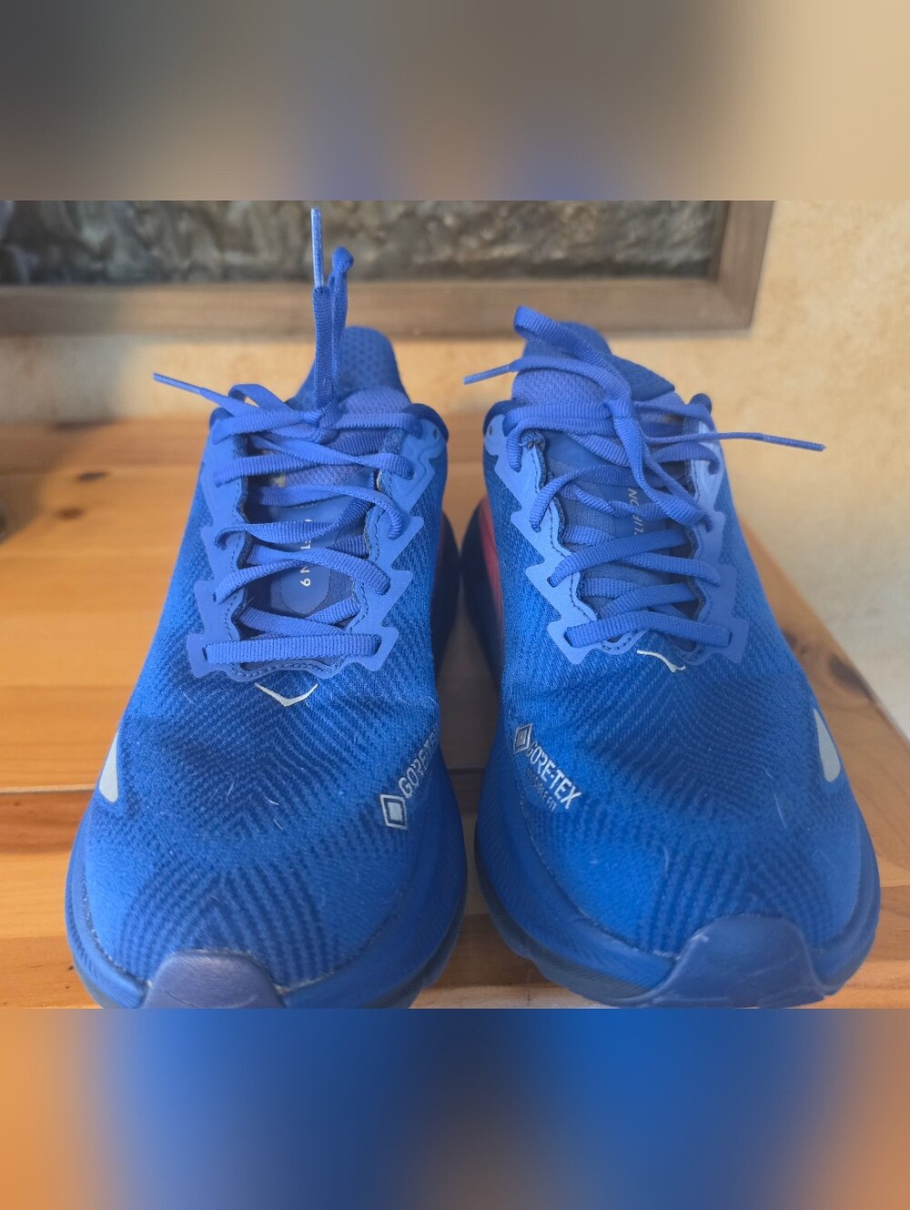 Hoka Women's Blue Sneakers with Pink Accent - Picture 2 of 7